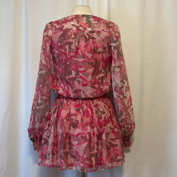 SOLD ON EBAY Ramy Brook Shaw Smocked Mini Dress in Pink Floral size XXS - Picture 7 of 12